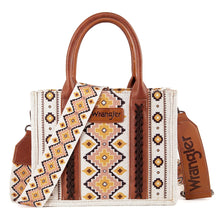 Load image into Gallery viewer, Wrangler Southwestern Print Small Canvas Tote/Crossbody - Coffee
