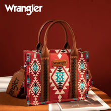 Load image into Gallery viewer, Wrangler Southwestern Print Small Canvas Tote/Crossbody -Burgundy
