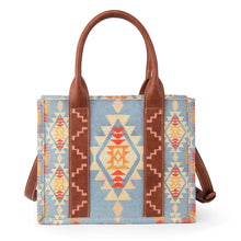 Load image into Gallery viewer, Wrangler Southwestern Print Small Canvas Tote/Crossbody - Brown
