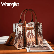 Load image into Gallery viewer, Wrangler Southwestern Print Small Canvas Tote/Crossbody - Light Coffee
