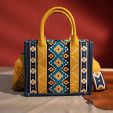 Load image into Gallery viewer, Wrangler Southwestern Print Small Canvas Tote/Crossbody - Mustard
