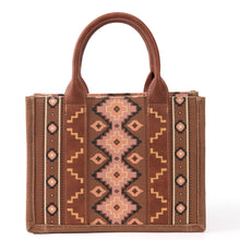 Load image into Gallery viewer, Wrangler Southwestern Print Small Canvas Tote/Crossbody - Dark Brown
