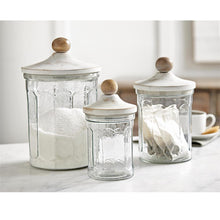 Load image into Gallery viewer, GLASS CANISTER SET With Wood Lid
